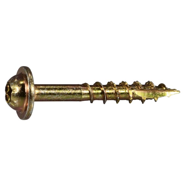 Saberdrive Wood Screw, #9, 1-1/4 in, Zinc Yellow Steel Flange Round Head Torx Drive, 163 PK 54088 - main